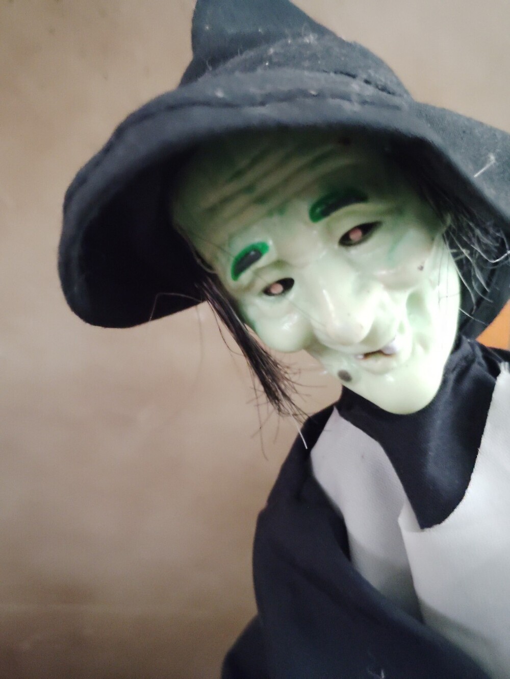 Vintage Halloween Witch Playing Organ Motionette?